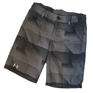 Under Armour Kids Geometric Black and Gray Shorts